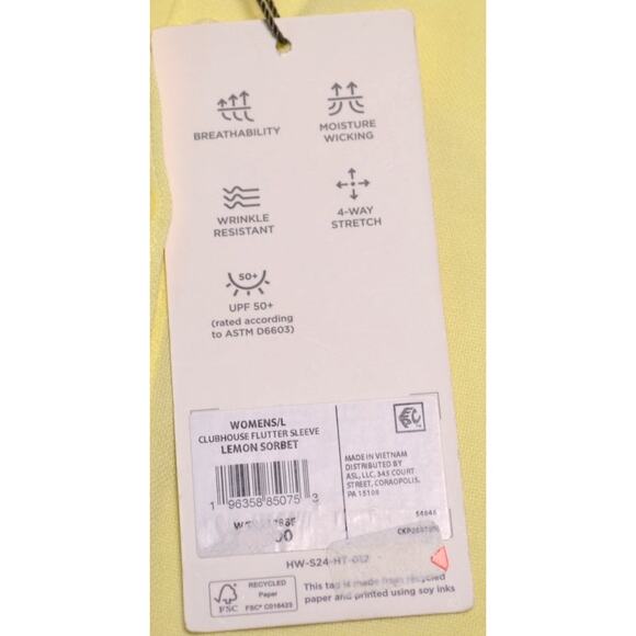 Walter Hagen Women's Polo Shirt UPF 50+ Flutter Sleeve Yellow Golf Top Stretch - Picture 7 of 9